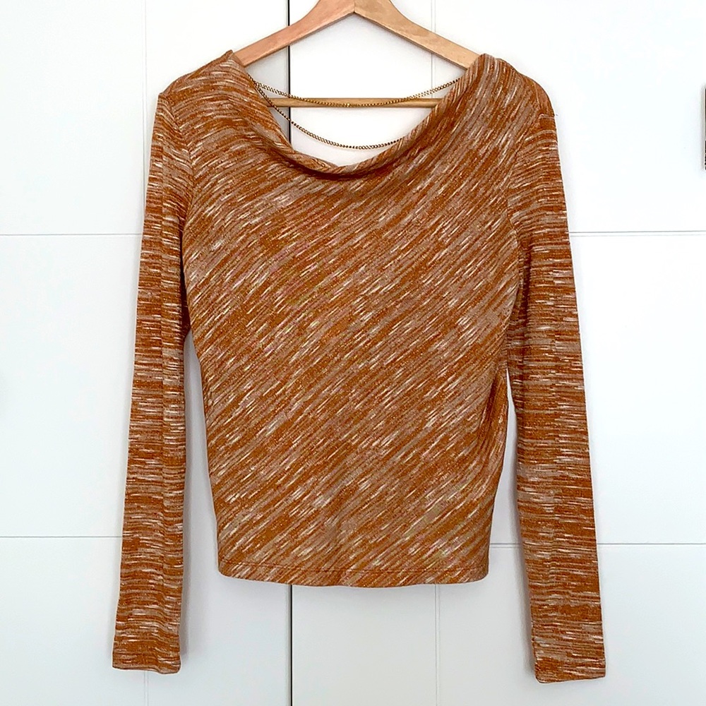 Self E Women’s Top Soft and Cozy Color Leather Brown Size Small New